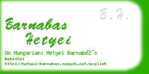 barnabas hetyei business card